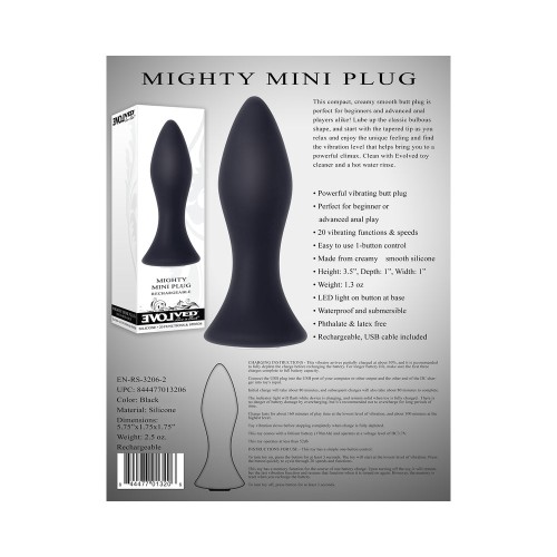 Evolved Mighty Mini Plug Vibrador Anal Negro