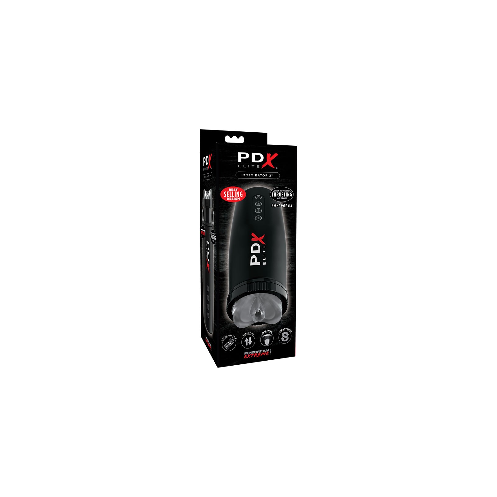 PDX Elite Motobator 2 Rechargeable Vibrating Masturbator