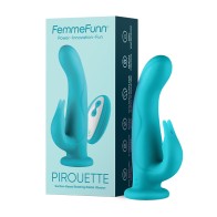 Dildo de Doble Estimulación Pirouette 8 in. - Turquesa