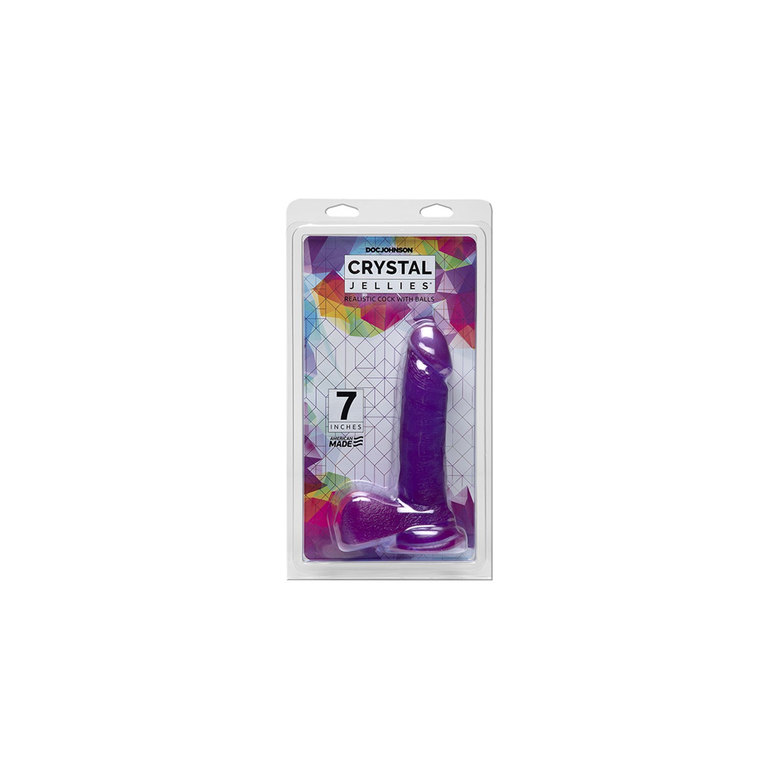 Crystal Jellies 7 in. Realistic Cock with Balls Purple - Pleasure Redefined