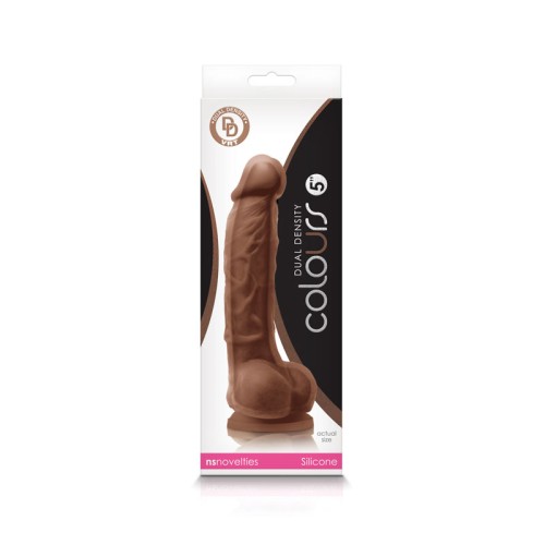 Colours Dual Density 5 in. Brown Dildo