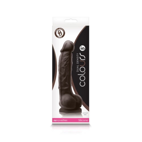 Dildo de Densidad Dual de 5 in. Colores Marrón Oscuro