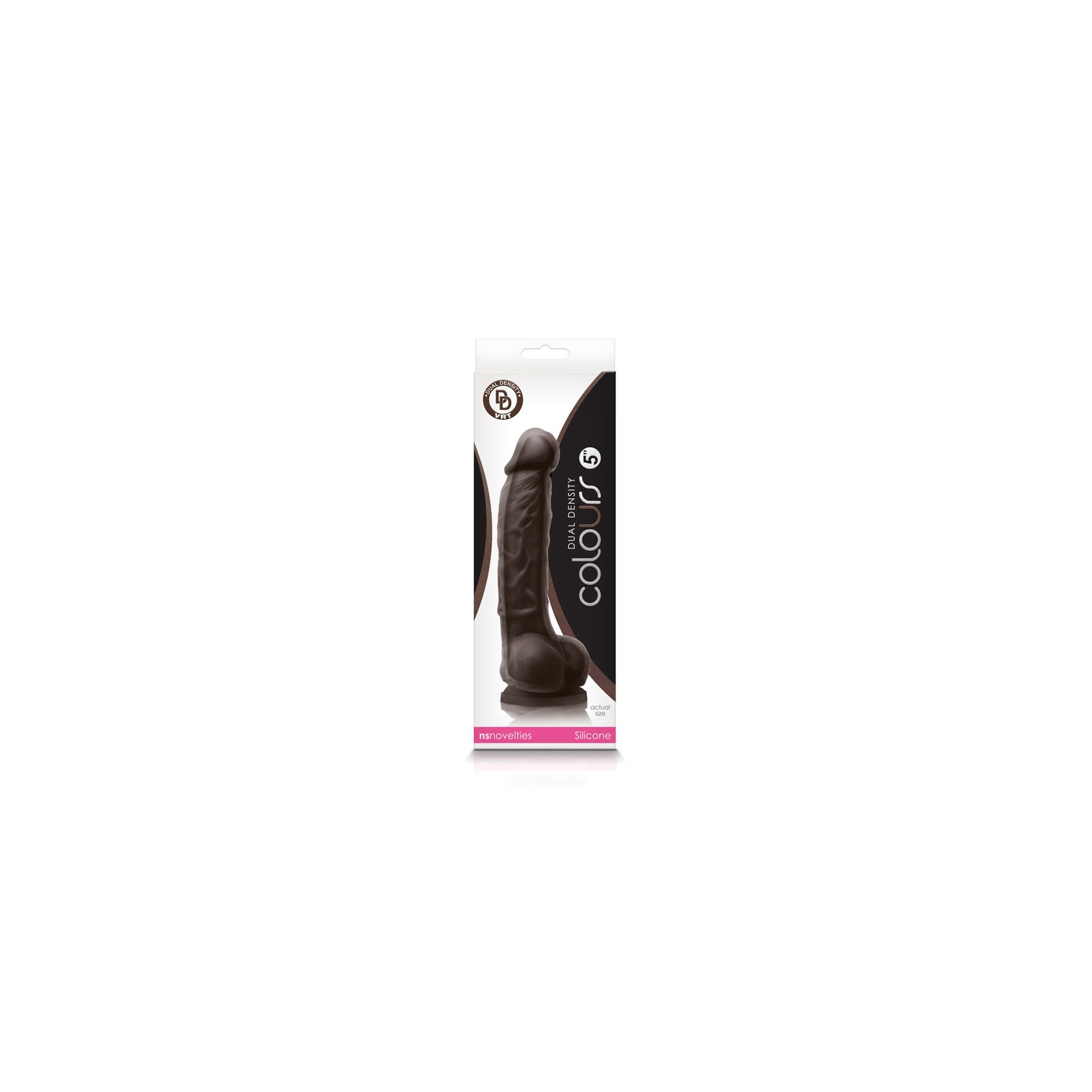 Colours Dual Density 5 in. Dildo Dark Brown