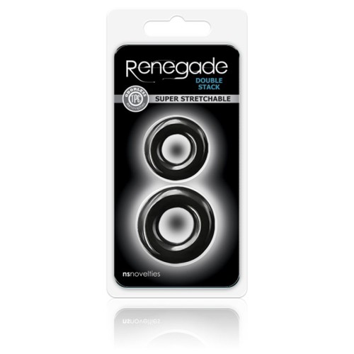 Renegade Double Stack Cock Rings Black