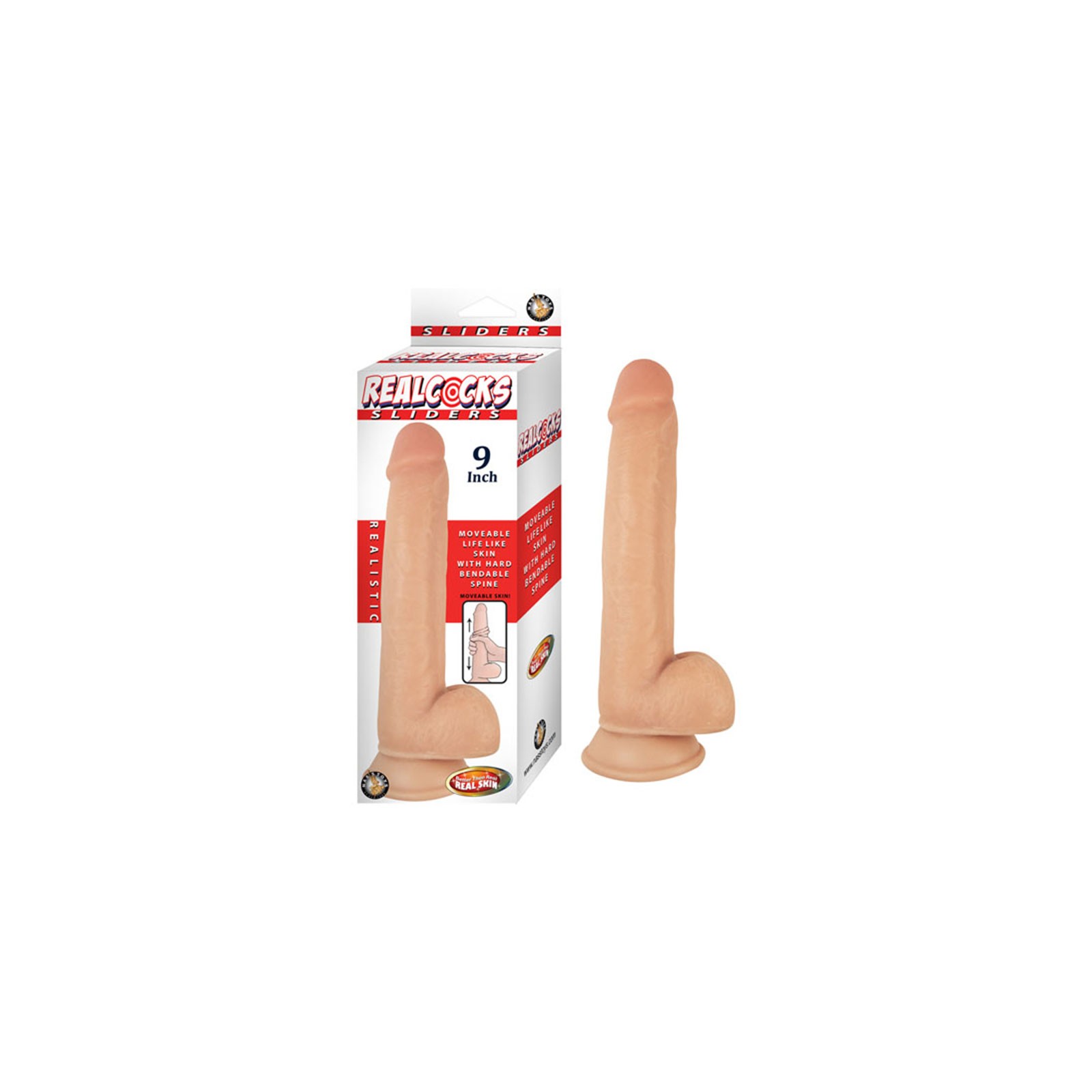 Realcocks 9in Sliders Moveable Sex Toy