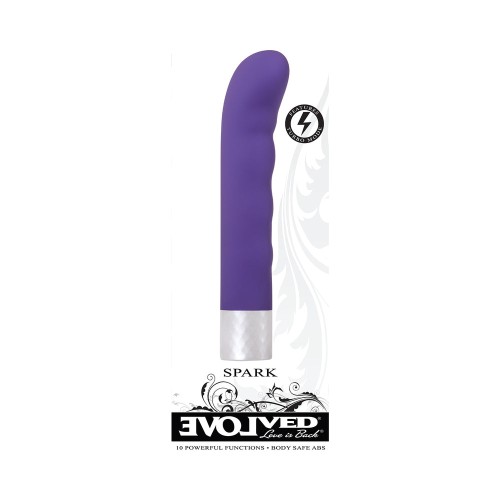 Vibrador de Punto G Recargable Evolved Spark Púrpura