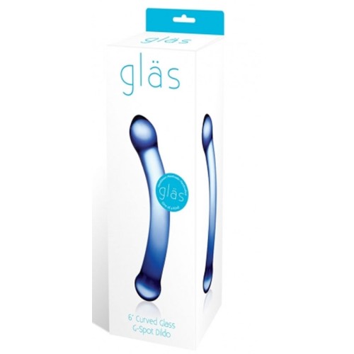 Dildo de Cristal Curvado para G-Spot de 6 in. Azul