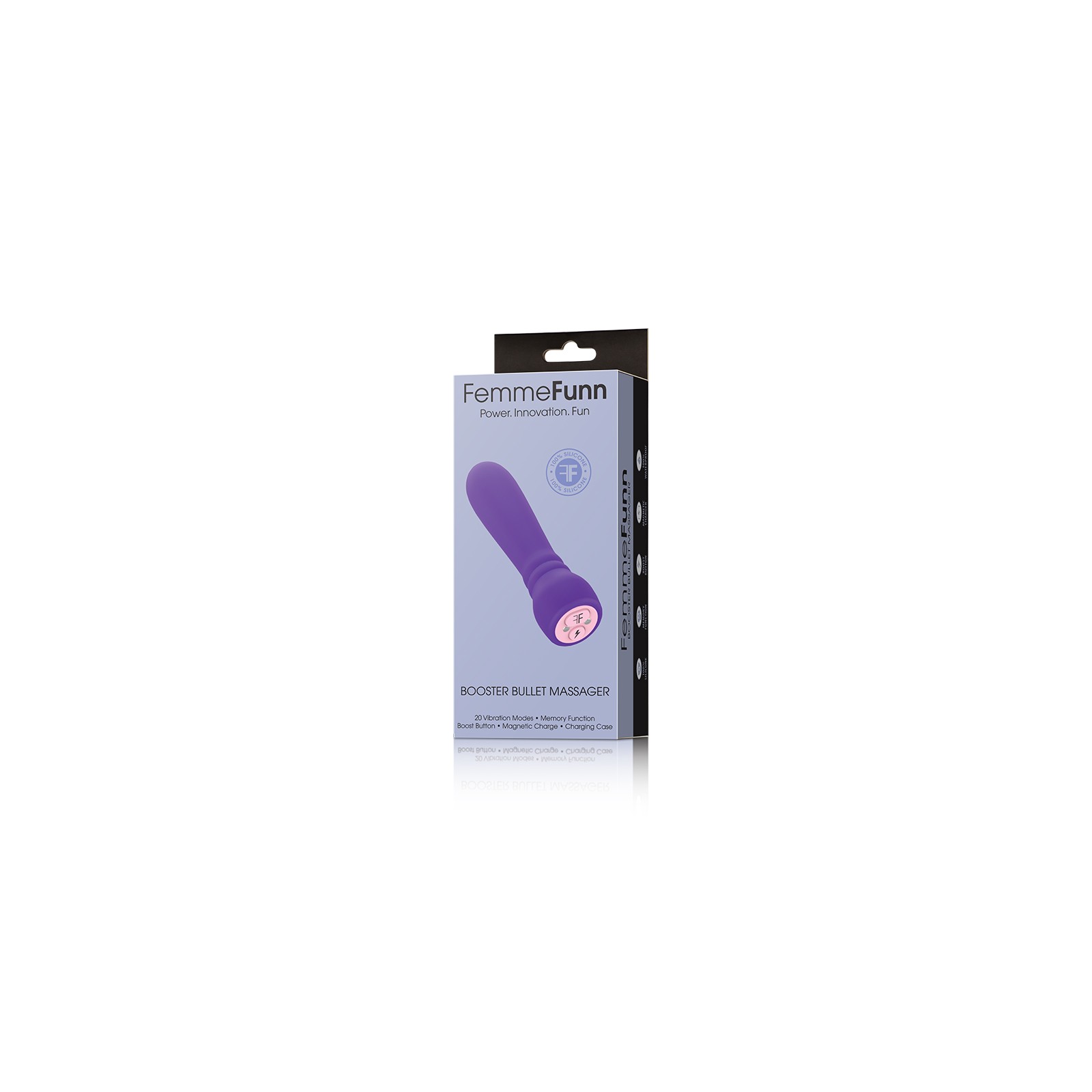 FemmeFunn Booster Bullet Massager Rechargeable Silicone Vibrator Dark Purple