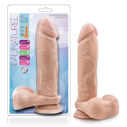 Au Naturel 9.5" Dual Density Dildo with Balls Beige - Ultimate Pleasure