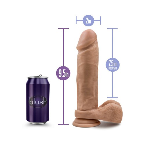 Au Naturel 9.5 in. Dual Density Dildo with Balls Tan