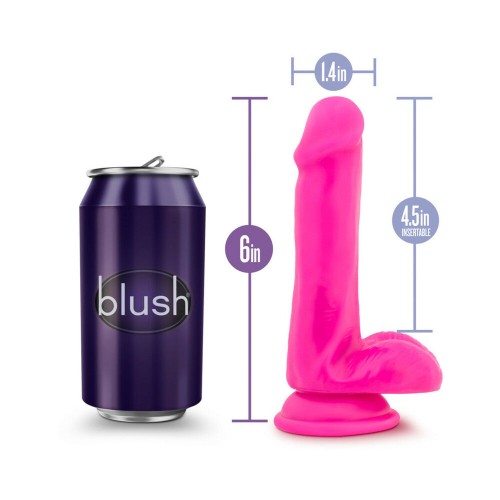 Au Naturel Bold Delight 6 in. Dildo with Balls Pink - Realistic