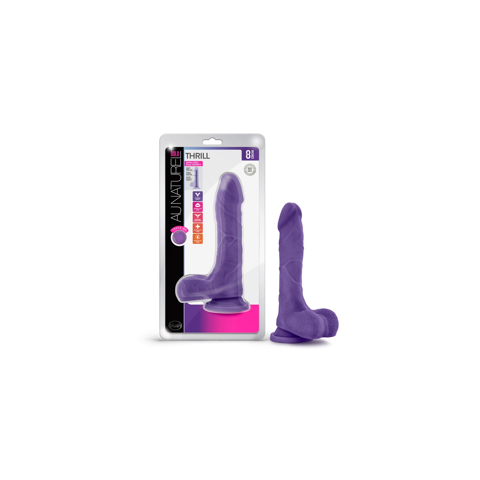 Au Naturel Bold Thrill Dual Density Dildo Purple