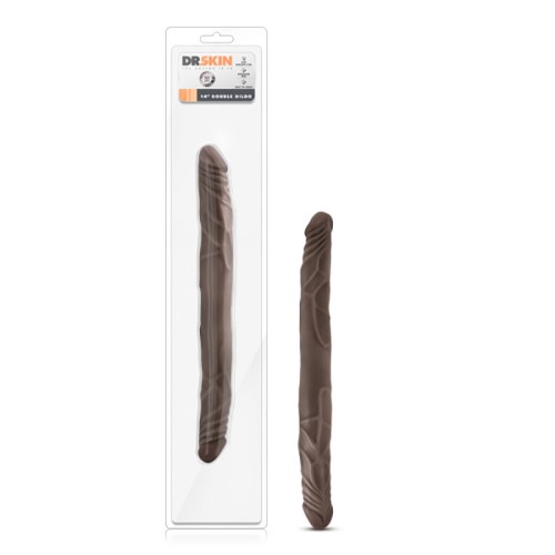 Dildo Doble Dr. Skin de 14 Pulgadas Marrón