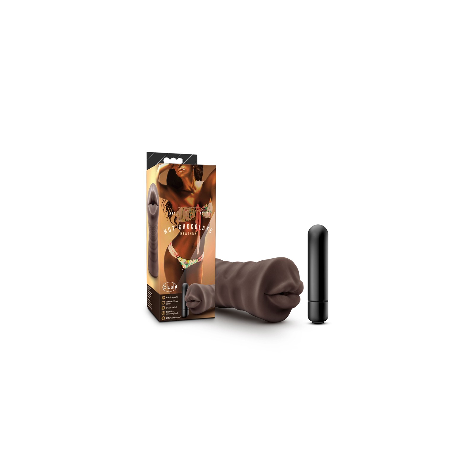 Stroker Oral Hot Chocolate Heather con Vibrador Bullet