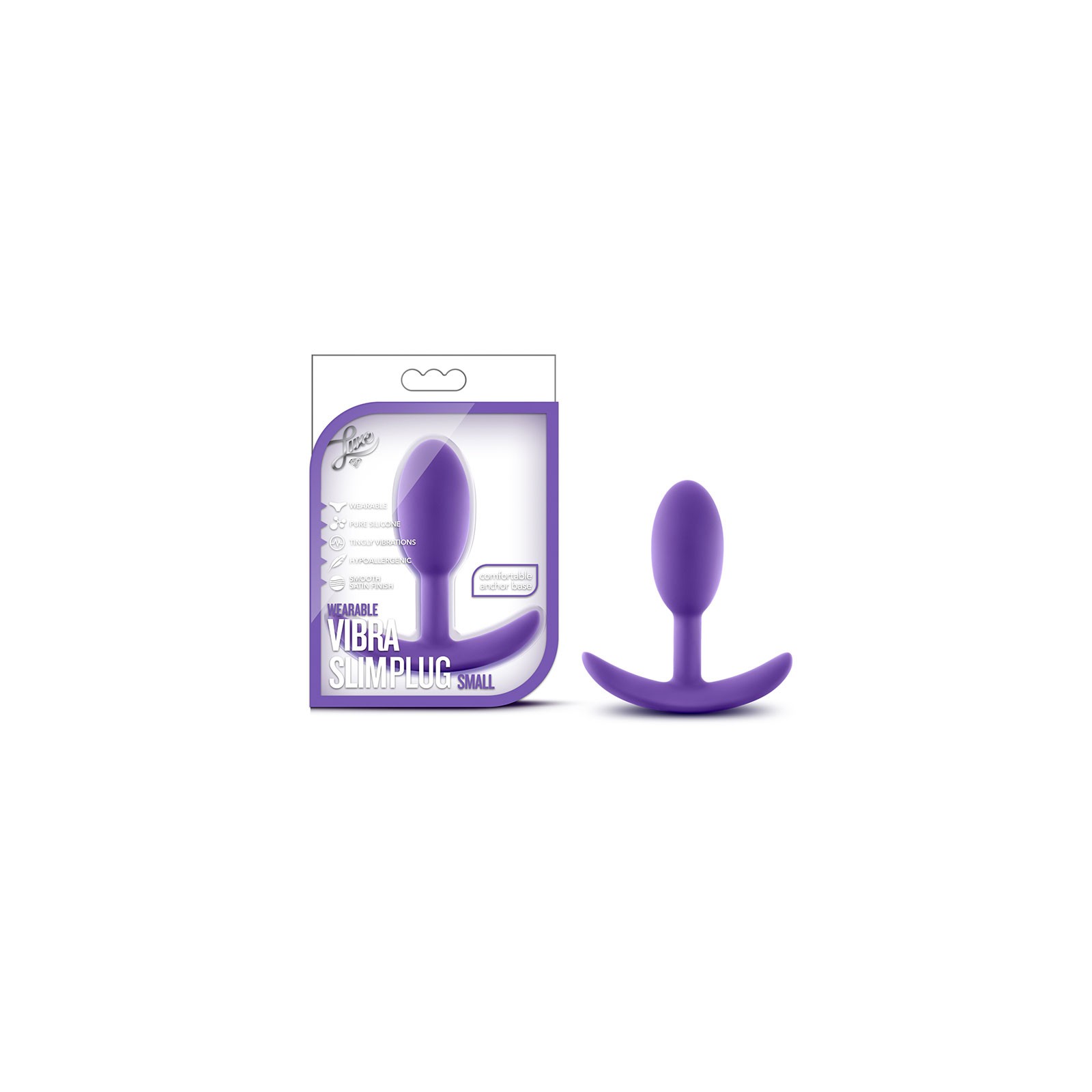 Luxe Wearable Vibra Slim Plug Small Purple