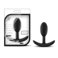 Luxe Wearable Slim Plug Small Black - Anal Plug with Vibrations