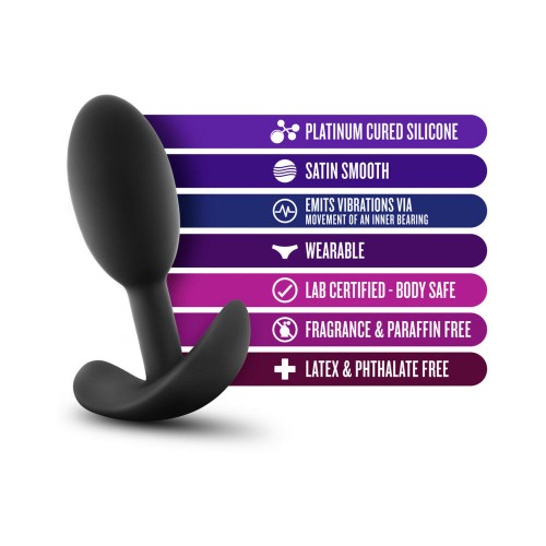 Luxe Wearable Slim Plug Small Black - Anal Plug with Vibrations