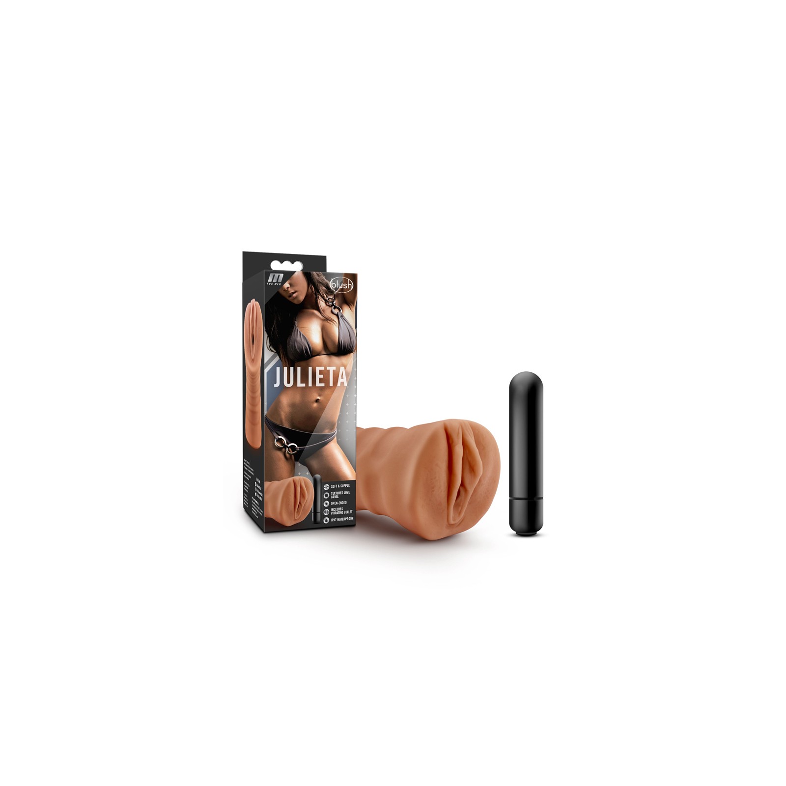 Julieta Vagina Stroker with Bullet Vibrator Tan - Ultimate Male Pleasure