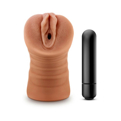 Julieta Vagina Stroker with Bullet Vibrator Tan - Ultimate Male Pleasure