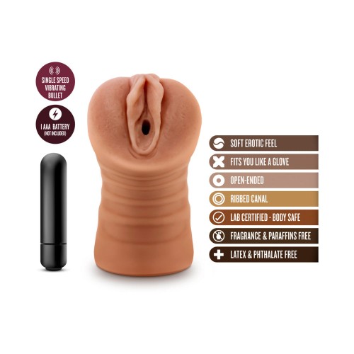 Julieta Vagina Stroker with Bullet Vibrator Tan - Ultimate Male Pleasure