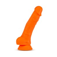 Dildo de Silicona Dual Density 7.5 in. con Bolas Neo Elite Naranja Neón