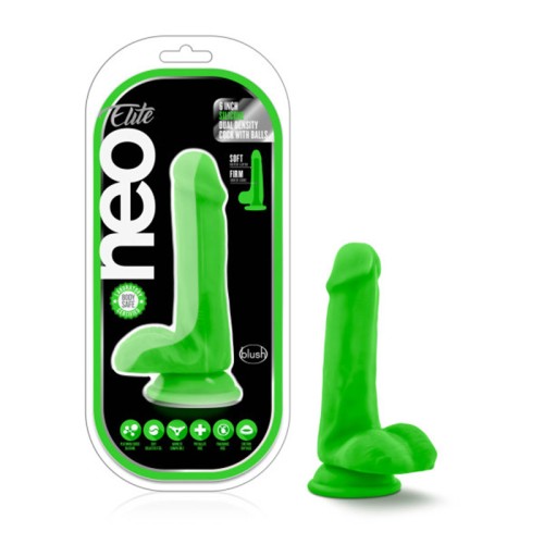 Dildo de Densidad Dual Neo Elite de 6 Pulgadas con Ventosa