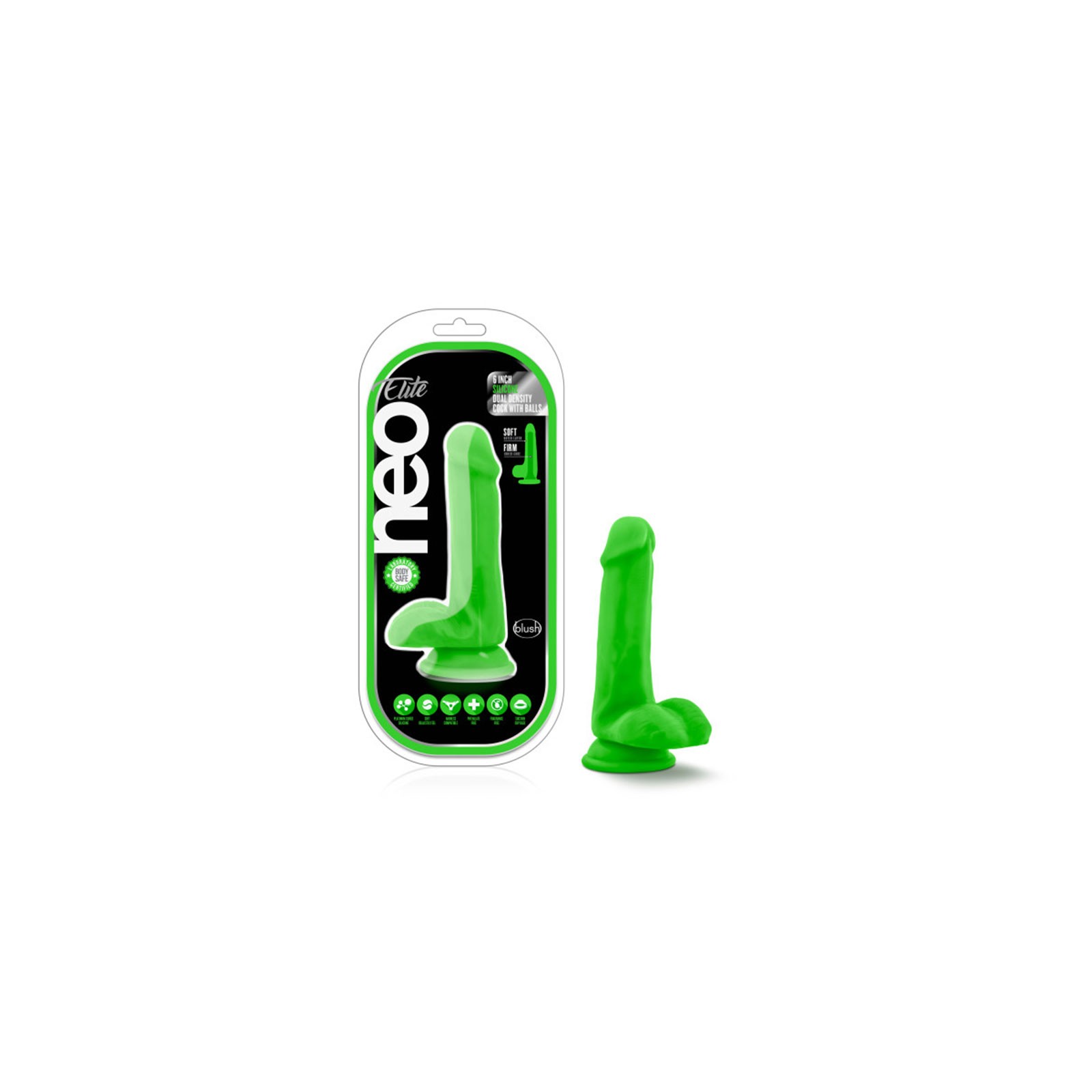 Neo Elite 6 Inch Dual Density Dildo with Suction Cup