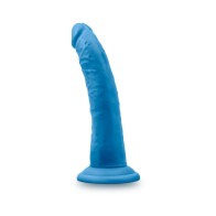 Dildo de Silicona Dual Densidad Neo Elite 7.5 in. Azul Neón