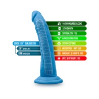 Dildo de Silicona Dual Densidad Neo Elite 7.5 in. Azul Neón