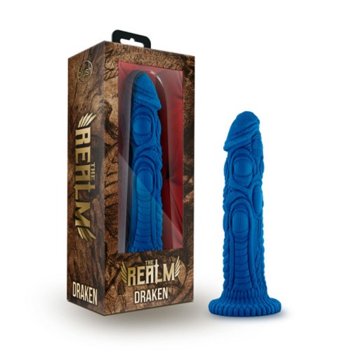 The Realm Draken Dildo de Fantasía de Silicona de 7.5 in. en Azul