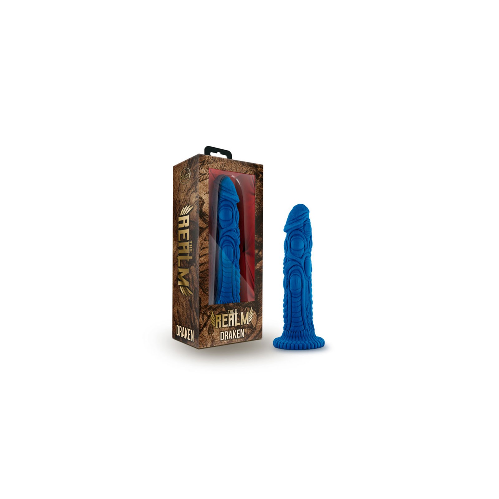 The Realm Draken Dildo de Fantasía de Silicona de 7.5 in. en Azul