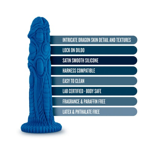 The Realm Draken Dildo de Fantasía de Silicona de 7.5 in. en Azul