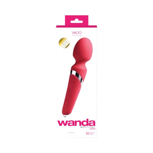 VeDO Wanda Rechargeable Wand Vibe Foxy Pink