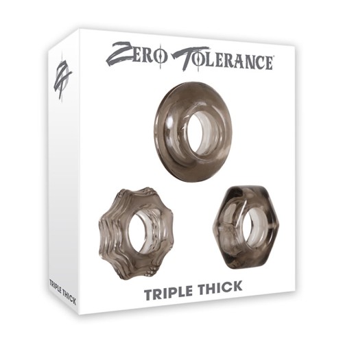 Zero Tolerance Triple Thick Cockring Set Smoke