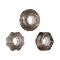 Set de Anillos Penis Triple Thick Cero Tolerancia Smoke