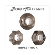 Zero Tolerance Triple Thick Cockring Set Smoke