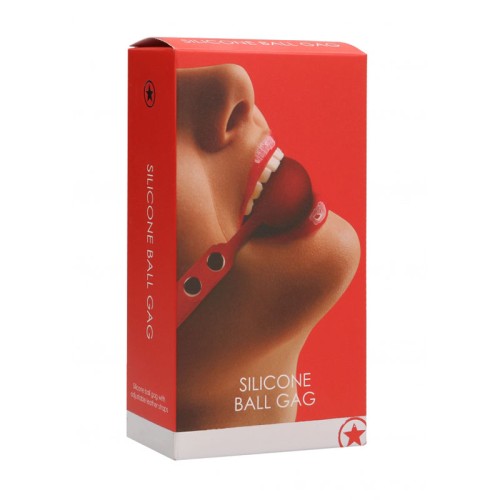 Ball Gag Ajustable de Silicona Ouch! Rojo