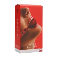 Ball Gag Ajustable de Silicona Ouch! Rojo