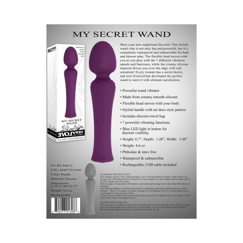 Evolved My Secret Wand Rechargeable Vibrator Purple