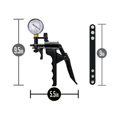 Performance Gauge Pump Pistol with Silicone Tubing & Cock Strap Black