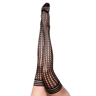 Kixies Mimi Herringbone Fishnet Thigh Highs Size B