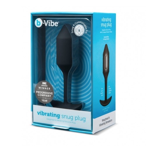 b-Vibe Plug Anal Vibrador Snug 2 Recargable con Peso Negro