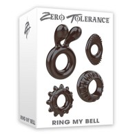 Set de 4 Cockrings Ring My Bell Zero Tolerance Negro