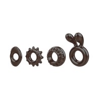 Set de 4 Cockrings Ring My Bell Zero Tolerance Negro