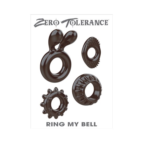 Set de 4 Cockrings Ring My Bell Zero Tolerance Negro