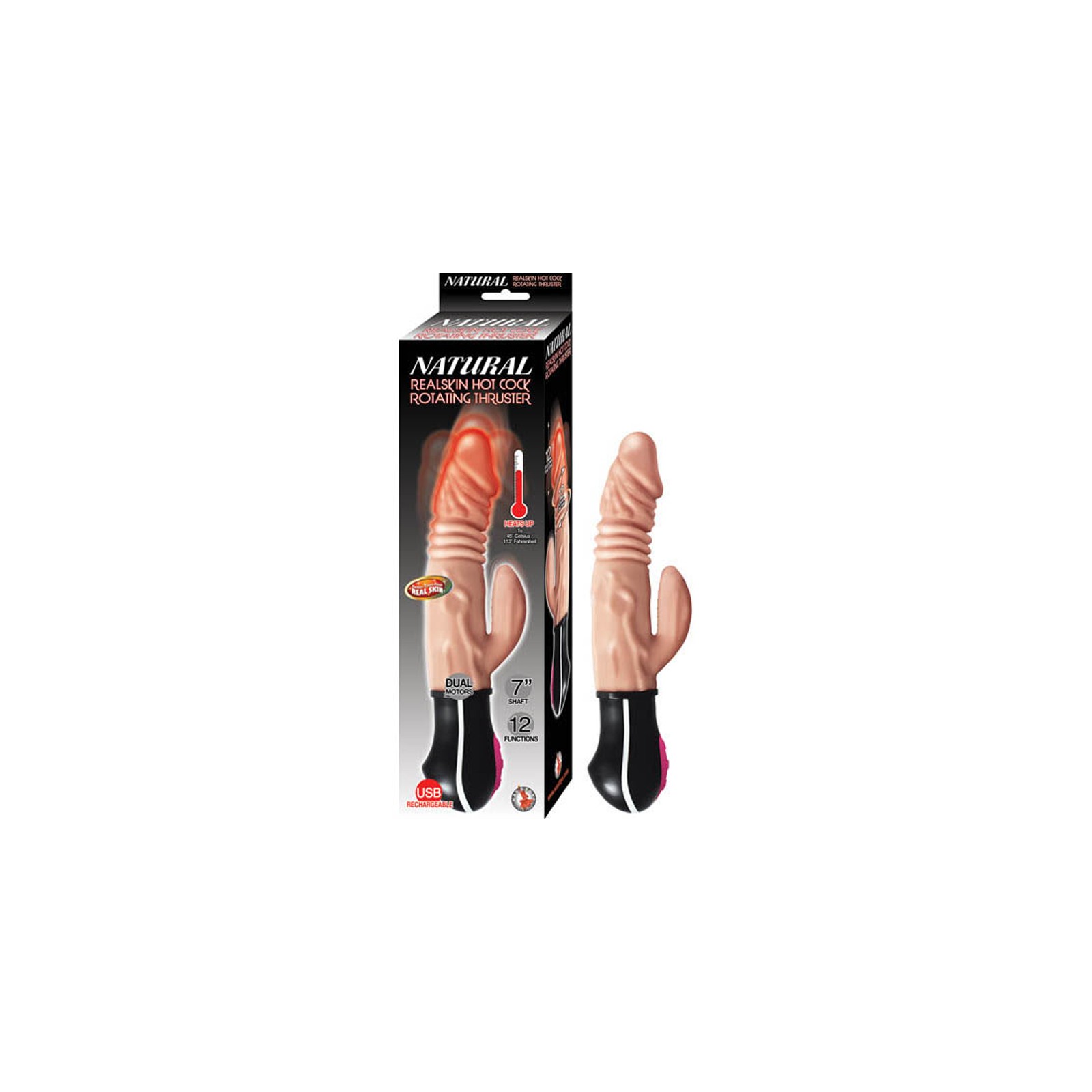 Thruster Rotatorio Natural Realskin Hot Cock para Placer Realista