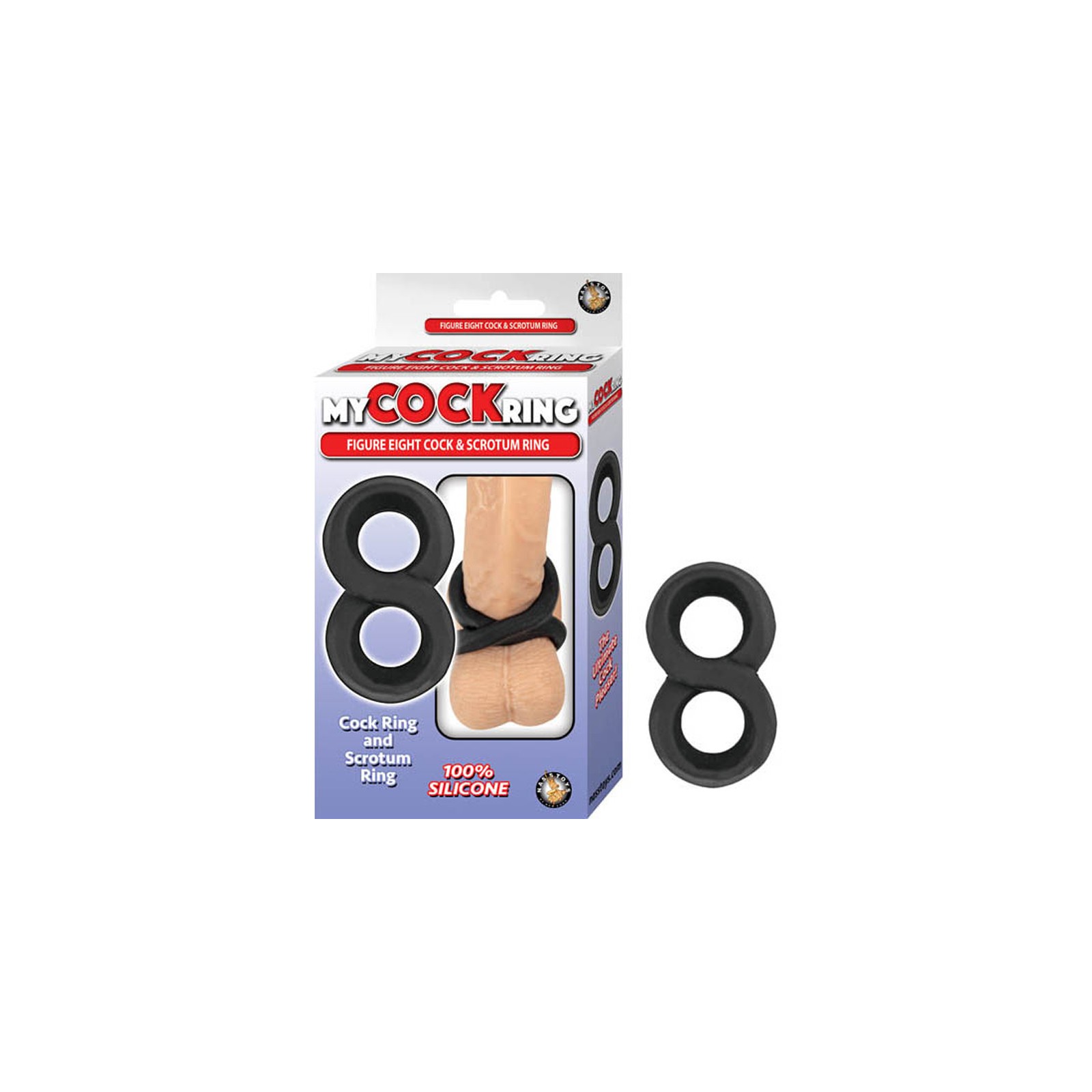 My Cockring Figure Eight Cock & Scrotum Ring - Black