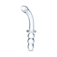 Dildo de Cristal de 8 in. con Estrías para el Punto G