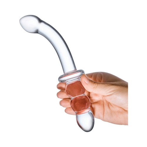 Dildo de Cristal de 8 in. con Estrías para el Punto G