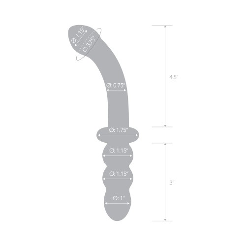 Dildo de Cristal de 8 in. con Estrías para el Punto G